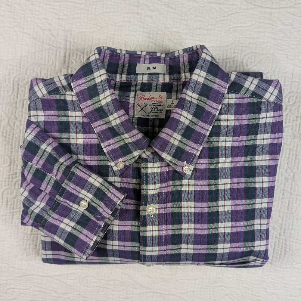 J. Crew Re-Imagine Oxford Button Down Men's L Slim - Picture 1 of 16
